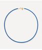 choker azul couro